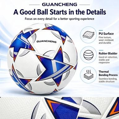Champions League Style Football, World Cup Thermal Bonded Thickened Soccer Ball, Size 5 for Kids, Adults & Students, Professional Match Football, Customizable - 图片 5