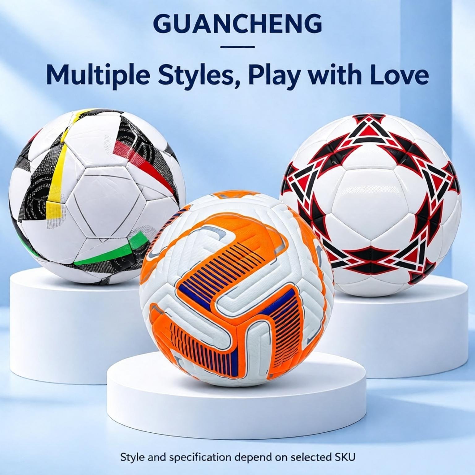GUANCHENG Thermal Bonded PU Soccer Ball, Rubber Bladder, Durable Football for Indoor Outdoor Training Match - 图片 4